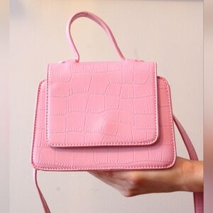 ONLY Pink Croc Mini Purse